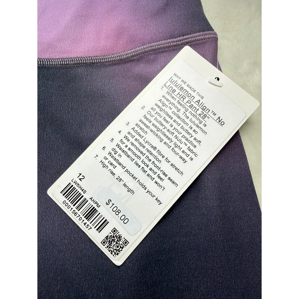 Lululemon Align High Rise Pant 28 Aura Hub Purple Multi AHPM LW5IH4S Size 12